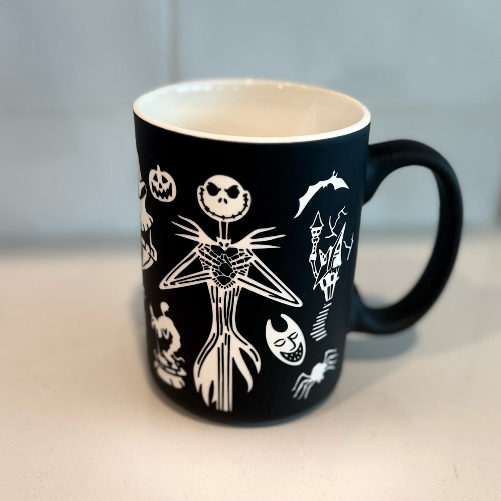 Matte Black Soft Touch Nightmare Before Christmas Jack Skellington Mug NEW
